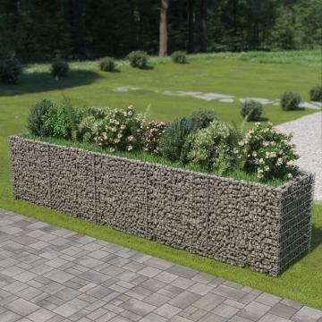 Jardiniera gabion, otel galvanizat, 450 x 90 x 100 cm