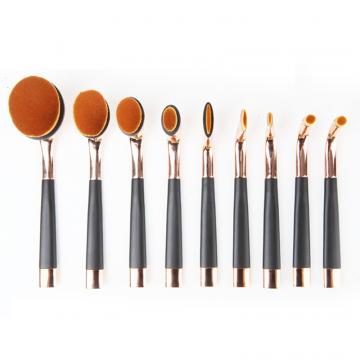 Set 9 pensule cu maner metalic profesionale pentru make-up de la Produse Online 24h Srl
