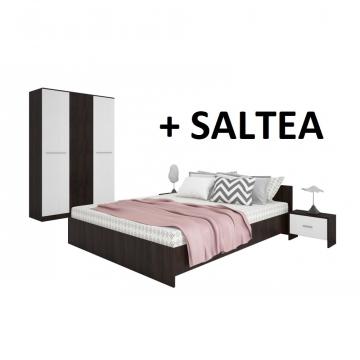 Dormitor Roxana wenghe + saltea lux ortopedica