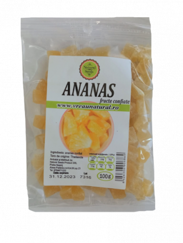 Ananas confiat 100gr, Natural Seeds Product