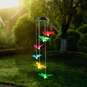 Lampa solara suspendata - fluturi - cu LED RGB de la Rykdom Trade Srl