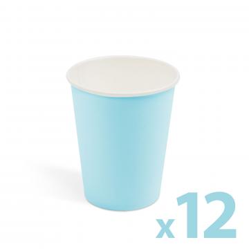 Pahare albastre de hartie - 250 ml - 12 buc