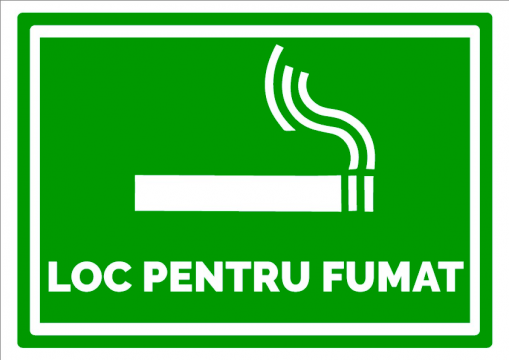 Indicator de informare loc pentru fumat de la Prevenirea Pentru Siguranta Ta G.i. Srl