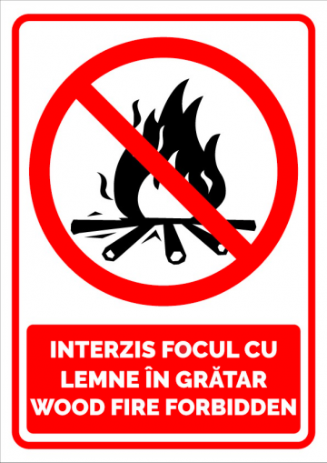 Indicator interzis focul cu lemne in gratar wood fire