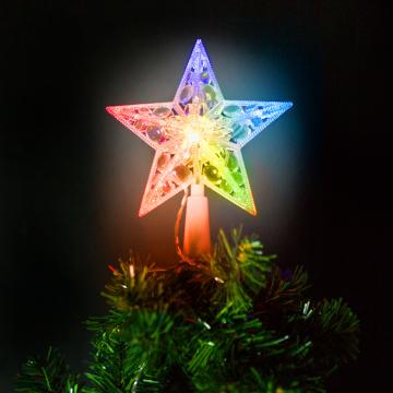 Ornament de pom de Craciun, stea, 10 LED-15 cm, RGB de la Rykdom Trade Srl