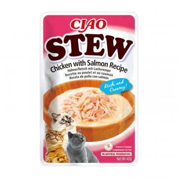 Hrana pisici plic Stew reteta de pui si somon 40g - Churu