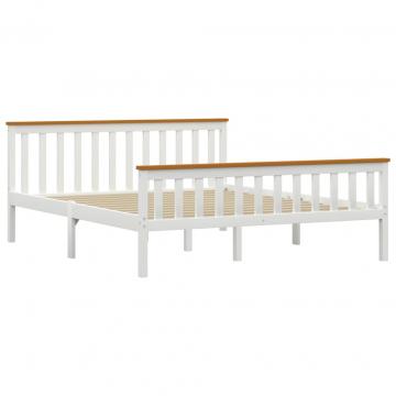 Cadru de pat, alb, 160 x 200 cm, lemn masiv de pin de la VidaXL