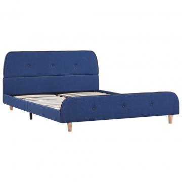 Cadru de pat, albastru, 140 x 200 cm, material textil de la VidaXL