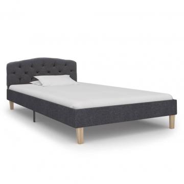 Cadru de pat, gri inchis, 100x200 cm, material textil