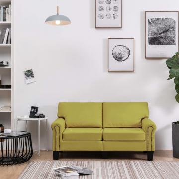 Canapea cu 2 locuri, verde, material textil de la VidaXL