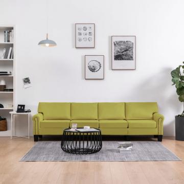 Canapea cu 4 locuri, verde, material textil de la VidaXL