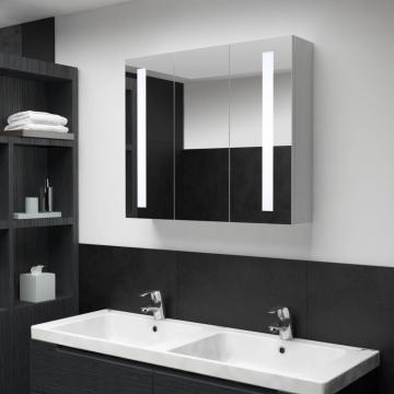Dulap de baie cu oglinda si LED, 89 x 14 x 62 cm de la VidaXL