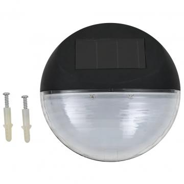 Lampi solare de exterior, 24 buc., negru, rotund, LED