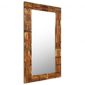 Oglinda de perete, 60 x 120 cm, lemn masiv reciclat