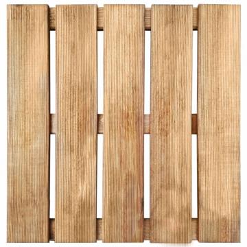 Placi de pardoseala, 12 buc., maro, 50 x 50 cm, lemn de la VidaXL