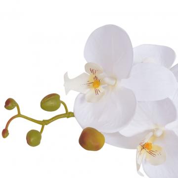 Planta artificiala orhidee cu ghiveci, 75 cm, alb de la VidaXL