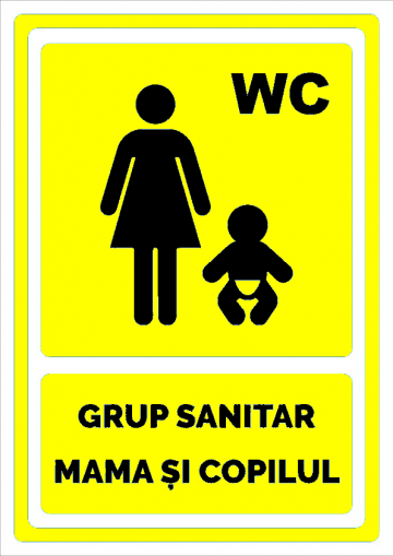 Indicator galben pentru grup sanitar mama si copilul