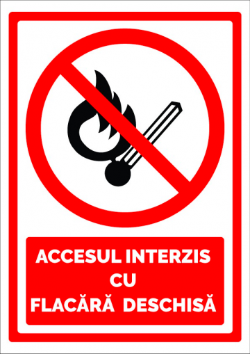 Indicator pentru accesul interzis cu flacara deschisa