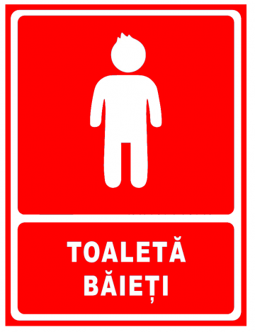 Indicator rosu pentru toaleta baieti