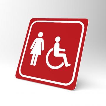 Placuta rosie pentru femeie cu persoana cu handicap de la Prevenirea Pentru Siguranta Ta G.i. Srl
