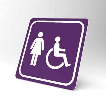 Placuta violeta pentru femeie cu persoana cu handicap
