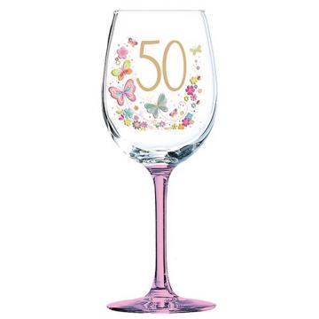 Pahar vin cadou femeie la 50 ani