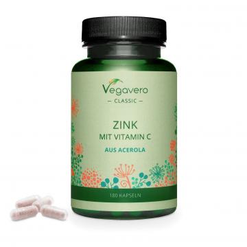 Supliment alimentar Vegavero Zinc + Vitamin C, 180 capsule de la Krill Oil Impex Srl