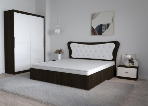 Dormitor Dante Magia alb cu pat matrimonial 160 cm x 200 cm de la Wizmag Distribution Srl