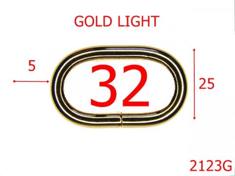 Inel oval 32mm*5mm/otel /gold light 32 mm 5 gold 2123G