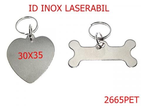 Id tag /laserabil 30x35 mm inox 2665PET
