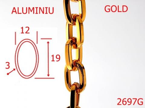 Lant aluminiu 12 mm 3 gold 7H2 2697G de la Metalo Plast Niculae & Co S.n.c.