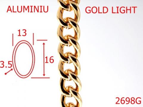 Lant aluminiu 13 mm 3.5 gold light 7G6 2698G de la Metalo Plast Niculae & Co S.n.c.