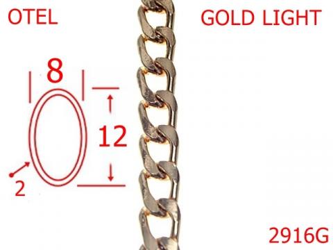 Lant otel 8 mm 2 gold light 7L4 2916G de la Metalo Plast Niculae & Co S.n.c.