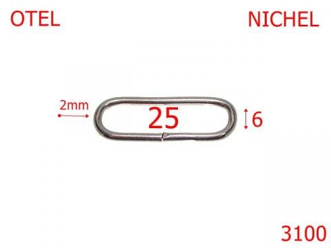 Inel oval 25 mm 2 nichel 7D3/3D6 3100