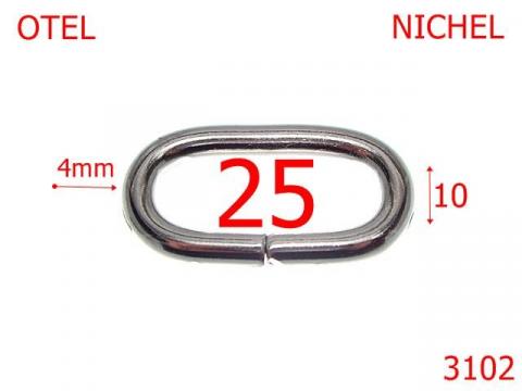 Inel oval 25 mm 4 nichel 3E6 3102