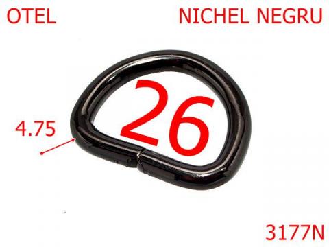 Inel D 26 mm 4.75 nichel negru 3F5 3177N de la Metalo Plast Niculae & Co S.n.c.