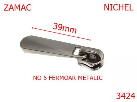 Cursor pt fermoar metalic no.5 mm nichel 3424