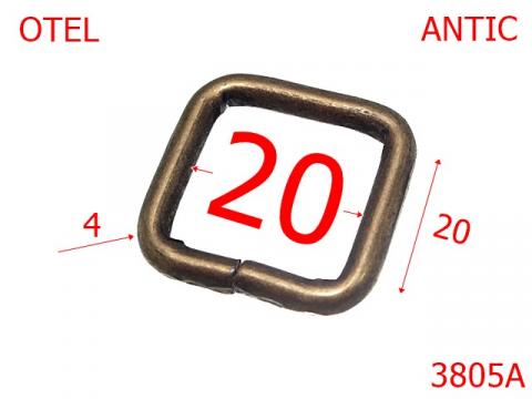 Inel dreptunghiular 21 mm 4 antic 3G8 1A2/7B8, 3805A