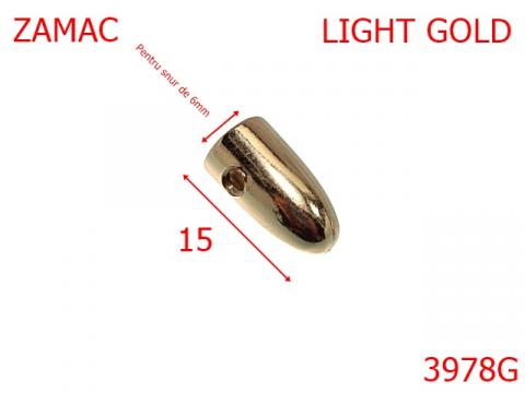 Capat de snur 6 mm gold light 3978G de la Metalo Plast Niculae & Co S.n.c.