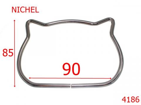 Maner poseta cat's head 90 mm otel nichel 4186 de la Metalo Plast Niculae & Co S.n.c.