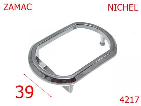 Catarama ovala pentru pantalon 39 mm zamac nichel 4217 de la Metalo Plast Niculae & Co S.n.c.