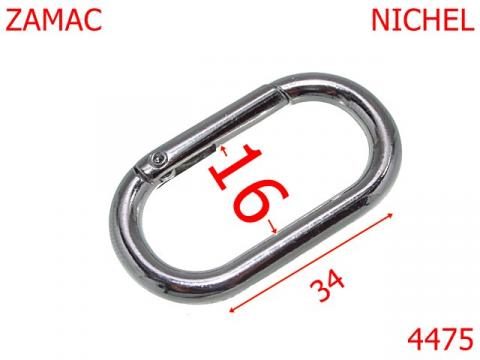 Inel carabina oval pentru genti 4475 de la Metalo Plast Niculae & Co S.n.c.
