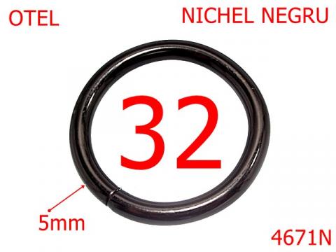 Inel rotund poseta sau geanta 32 mm otel 5 nichel 4671N de la Metalo Plast Niculae & Co S.n.c.