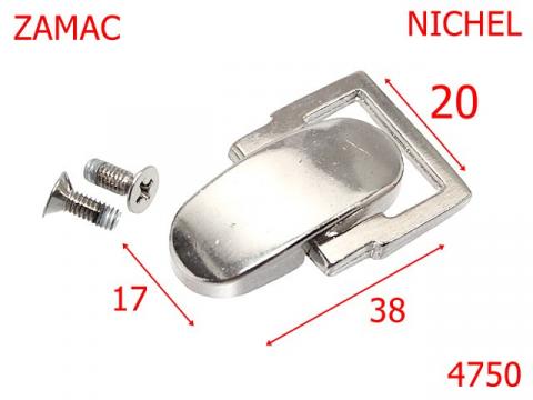 Sustinator poseta servieta 20 mm zamac nichel 4750 de la Metalo Plast Niculae & Co S.n.c.