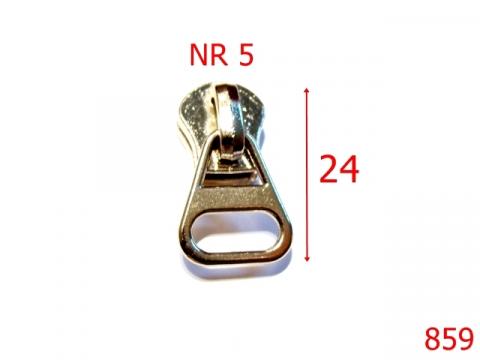 Cursor fermoar metalic Nr 5 mm nichel 2F4/2E1 M26 859