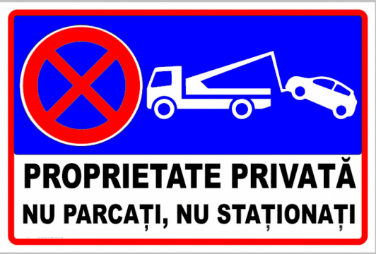 Semn de proprietate privata nu parcati si nu stationati