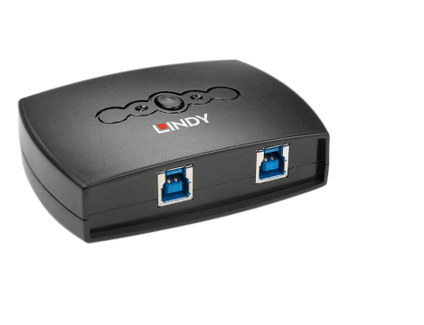 Hub USB Lindy, 2 porturi USB 3.0 Switch, Negru
