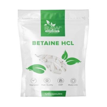 Supliment alimentar Raw Powders Betaina HCL 650mg 120capsule de la Krill Oil Impex Srl
