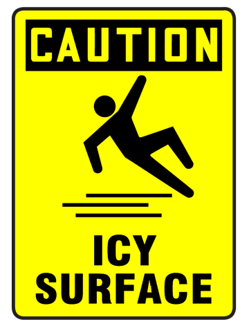 Semn Sign caution icy surface