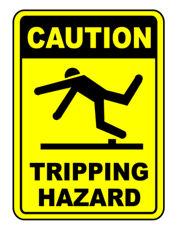 Semn Sign caution tripping hazard